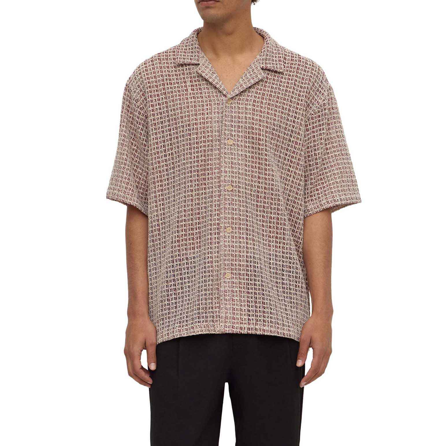 Assembly Label Watson SS Shirt Cream/Burgundy